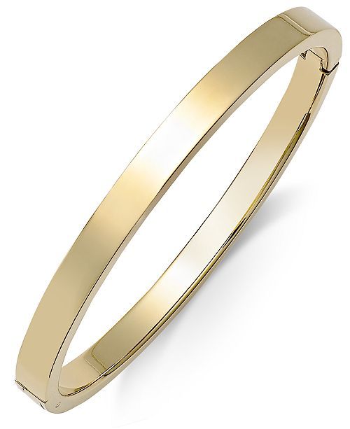 Polished Smooth Bangle Bracelet in Metallic Yellow Ion-Plated on Stainless Steel, Rose Ion-Plated on | Macys (US)