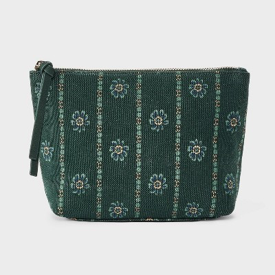 Canvas Floral Zip Travel Pouch - Universal Thread\u2122 Green | Target