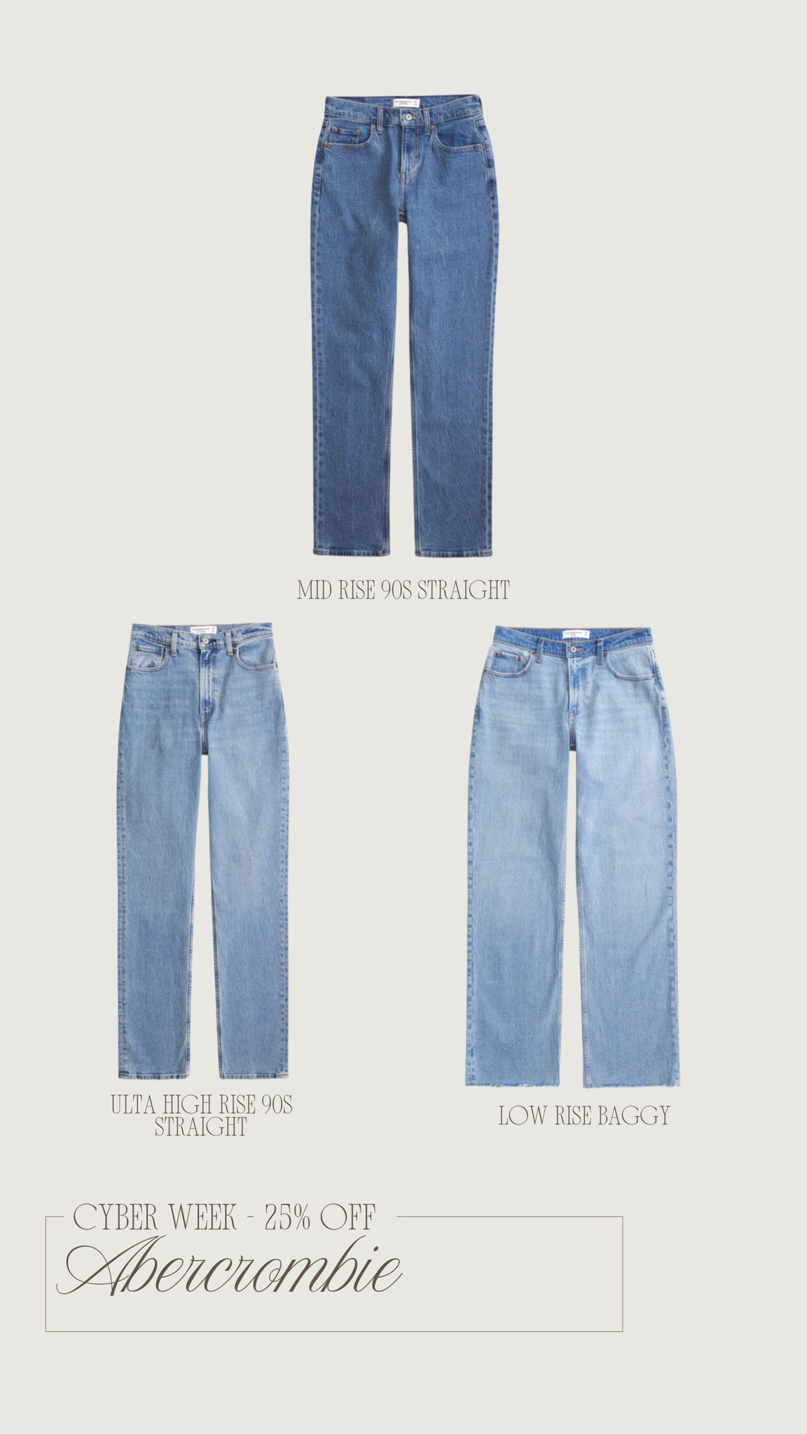 Abercrombie has select styles 25% off!

Jeans on sale, closet staples, Abercrombie sale 

#LTKGiftGuide #LTKHoliday #LTKSaleAlert