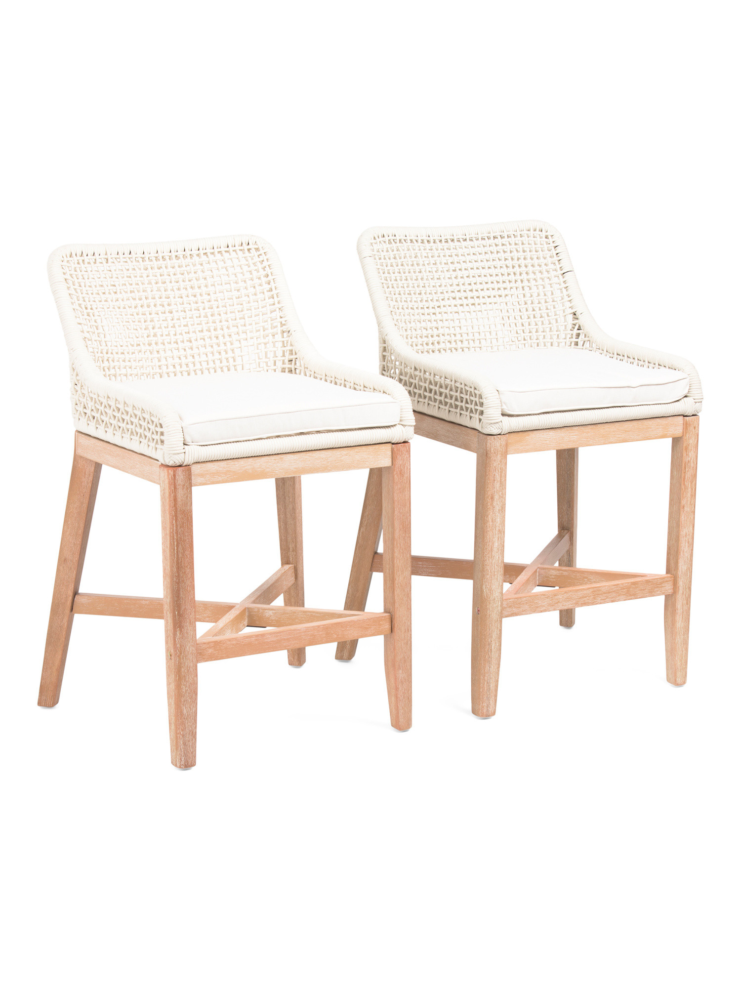 Set Of 2 37in Grid Weave Rope Counter Stools | Chairs & Seating | Marshalls | Marshalls
