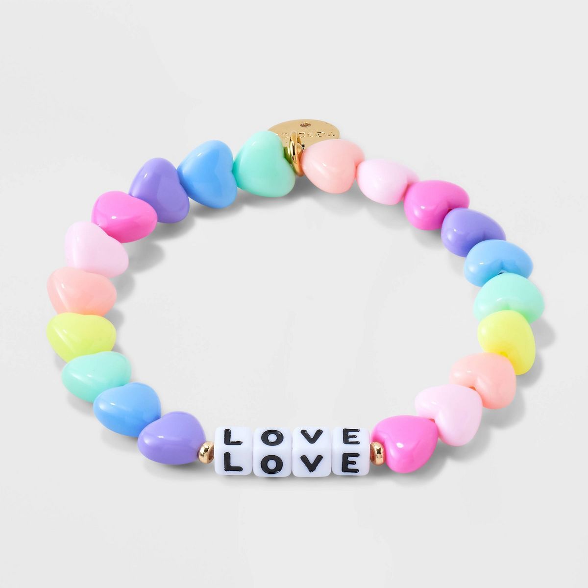 Little Words Project Love Rainbow Heart Beaded Bracelet - Rainbow | Target