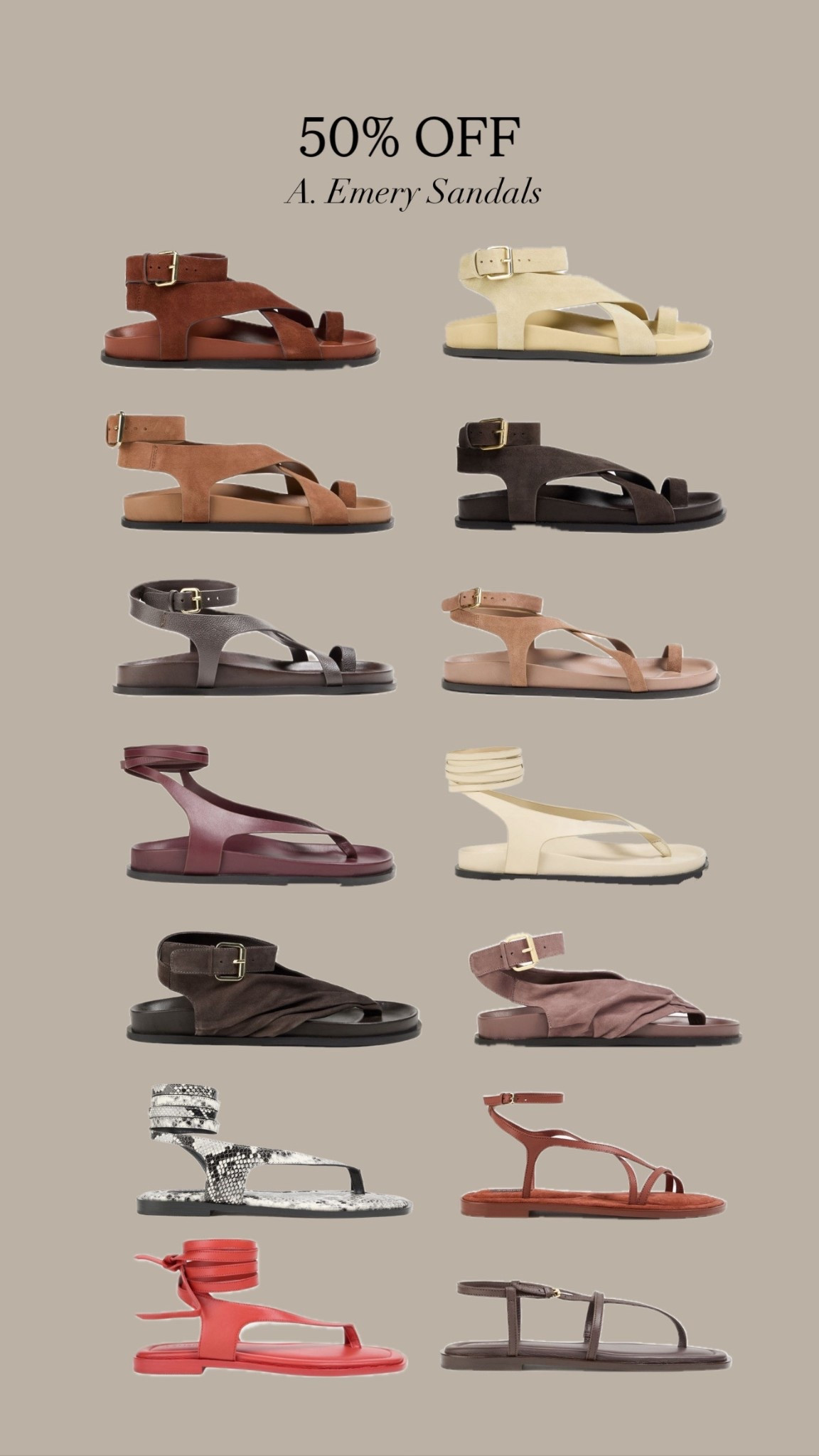 50% off A. Emery sandals! 
This is such an incredible sale 🙌🏻 perfect for planning ahead for warmer spring days & holidays! 

#LTKsale #LTKshoes #LTKspring