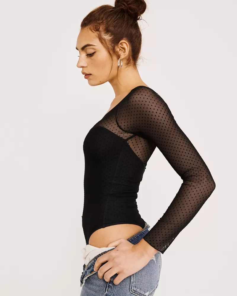 Long-Sleeve Mesh Bodysuit | Abercrombie & Fitch US & UK