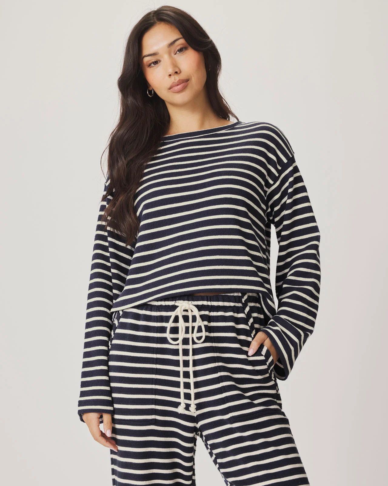 Splendid - Livie Stripe Pullover - Navy/Moonstone | Splendid