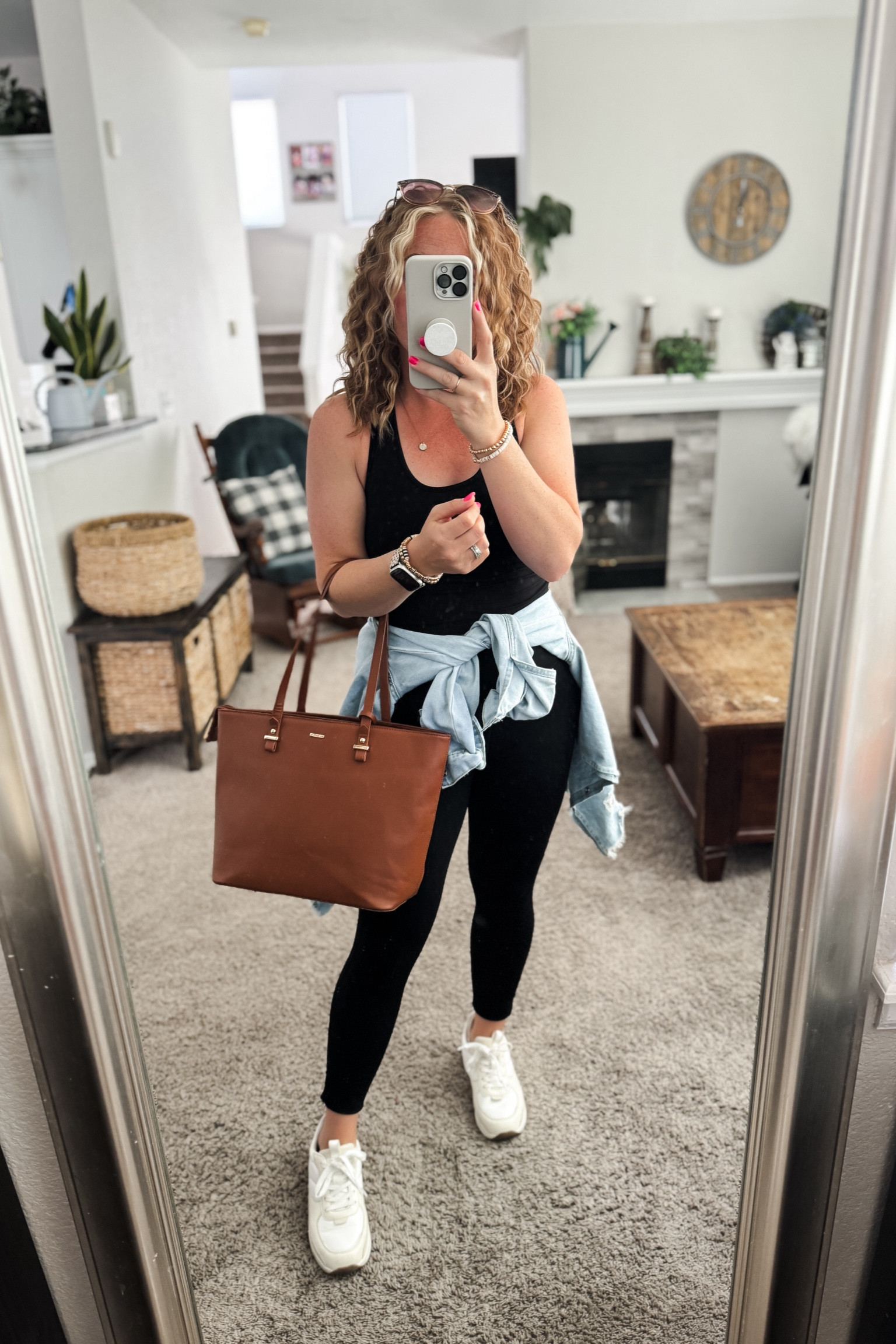 Black crop top with black workout leggings, denim button down shirt, tote bag and neutral sneakers. 

//Fall outfits 2024, fall fashion finds, fall favorites amazon,petite amazon fashion, casual mom outfit ideas, fall outfit amazon, amazon outfit ideas, casual outfit ideas, outfit inspo, casual fashion, amazon fall fashion, amazon casual outfit fall, cute casual outfit, outfit ideas fall, amazon shoes, amazon bag, purse, size 4-6, casual fall outfits, casual outfit ideas everyday, fall tops, fall fashion, fall bags, autumn outfit, #fall #falloutfits #fallfashion

#LTKStyleTip #LTKFindsUnder50 #LTKItBag