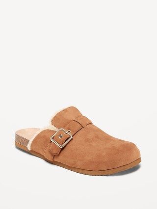 Faux-Suede Sherpa-Lined Clog Shoes for Women | Old Navy (US)