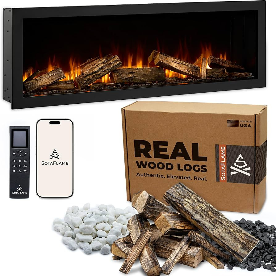 Nordeast 50" Linear Electric Fireplace Insert - Oak | Amazon (US)