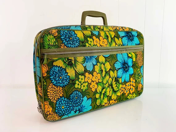 Vintage Bantam Travelware Flower Suitcase Green Floral Case | Etsy | Etsy (US)