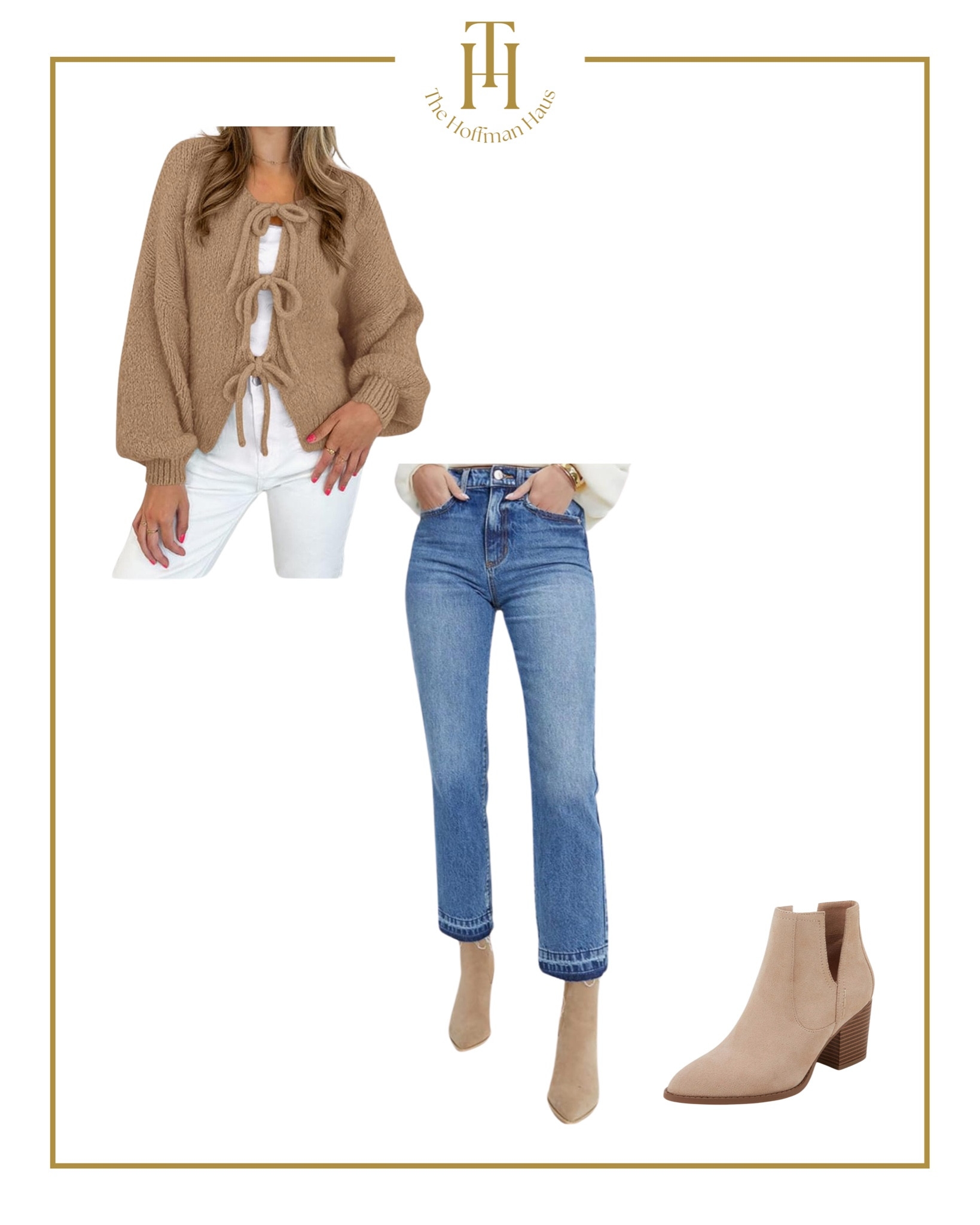 Thanksgiving outfit idea! 🦃🤍🍁

Amazon fashion • bow sweater • fall fashion • cropped jeans • raw hem jeans • booties • nude booties • tan sweater 

#LTKworkwear #LTKstyletip #LTKfindsunder100