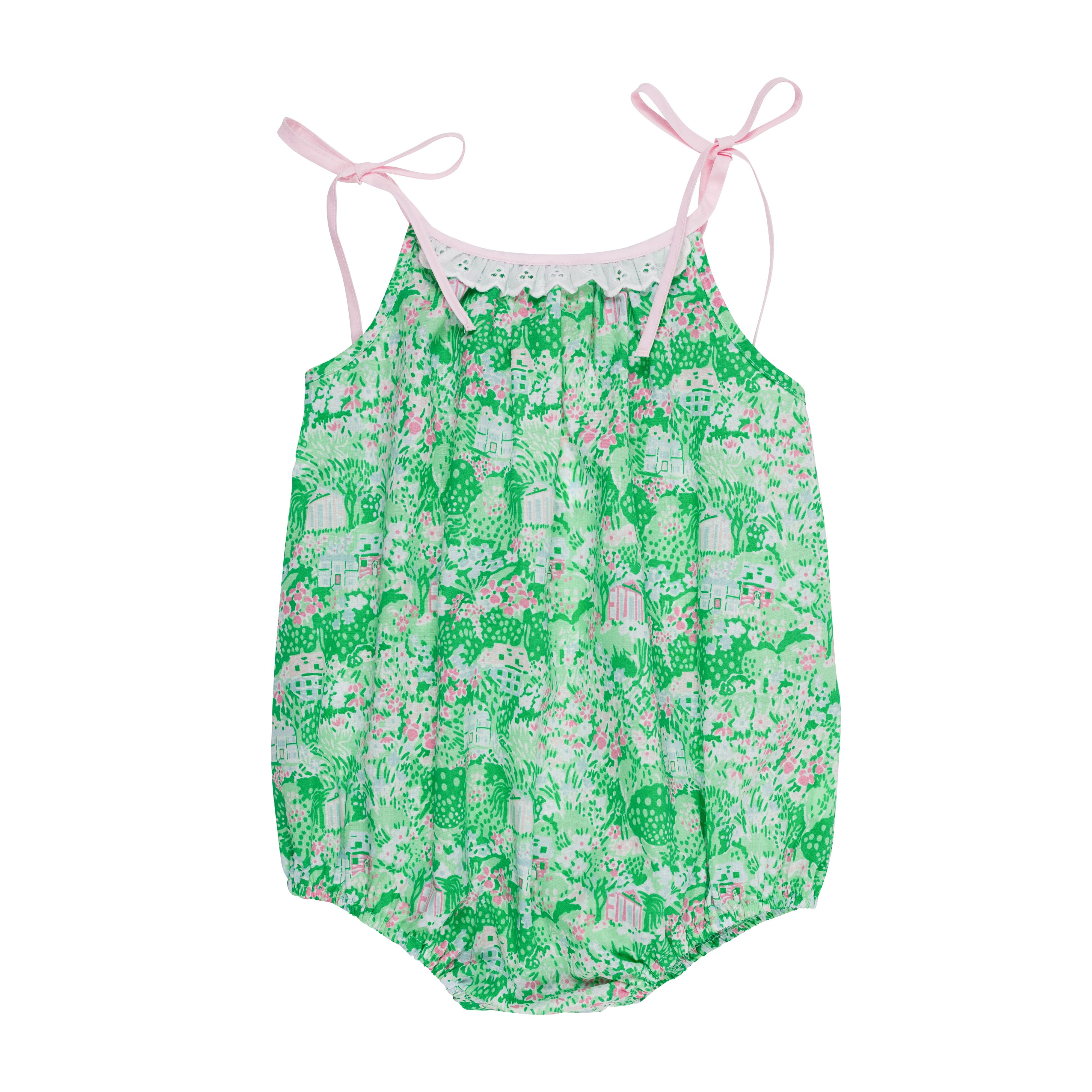 Junie B. Bubble - Belmont Blooms with Palm Beach Pink & Worth Avenue White Eyelet | The Beaufort Bonnet Company