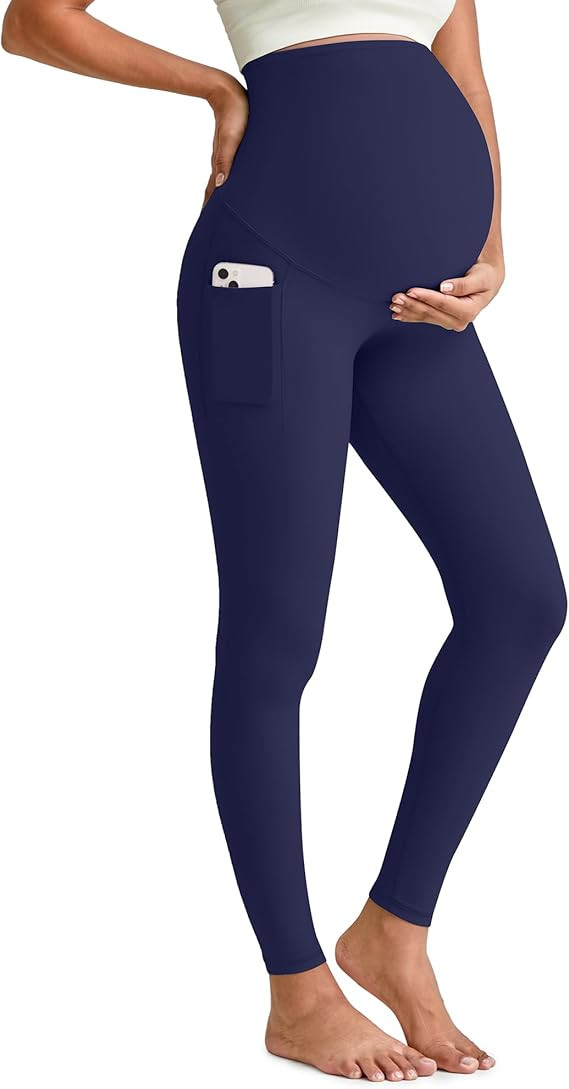 G4Free BareFeel Maternity Leggings with Pockets Over The Belly Stretchy Workout Yoga Pregnancy Pa... | Amazon (US)