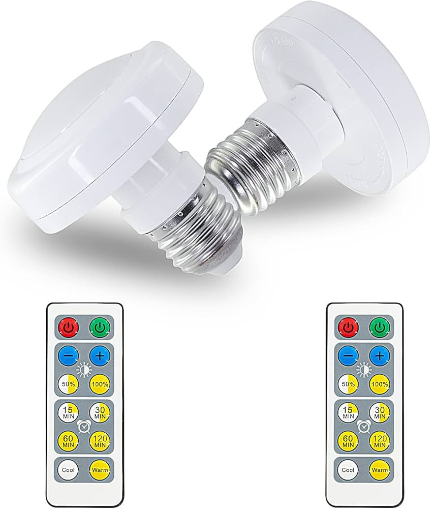 MILDWARM 2 Pack Battery Operated LED Light Bulbs, AAA Battery Powered Light Bulb with Remote Cont... | Amazon (US)
