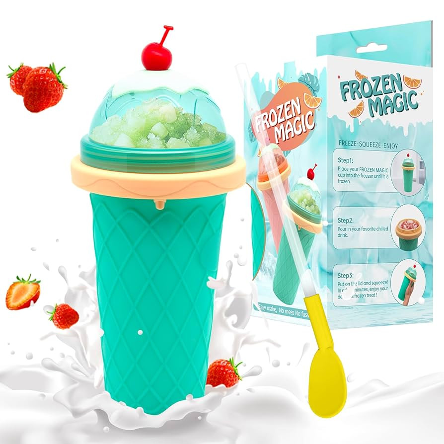 Slushie Cup, Smoothie Cups with Lids & Straws, Slushy Cup for Juices, Milk and Ice Cream Make, Po... | Amazon (US)