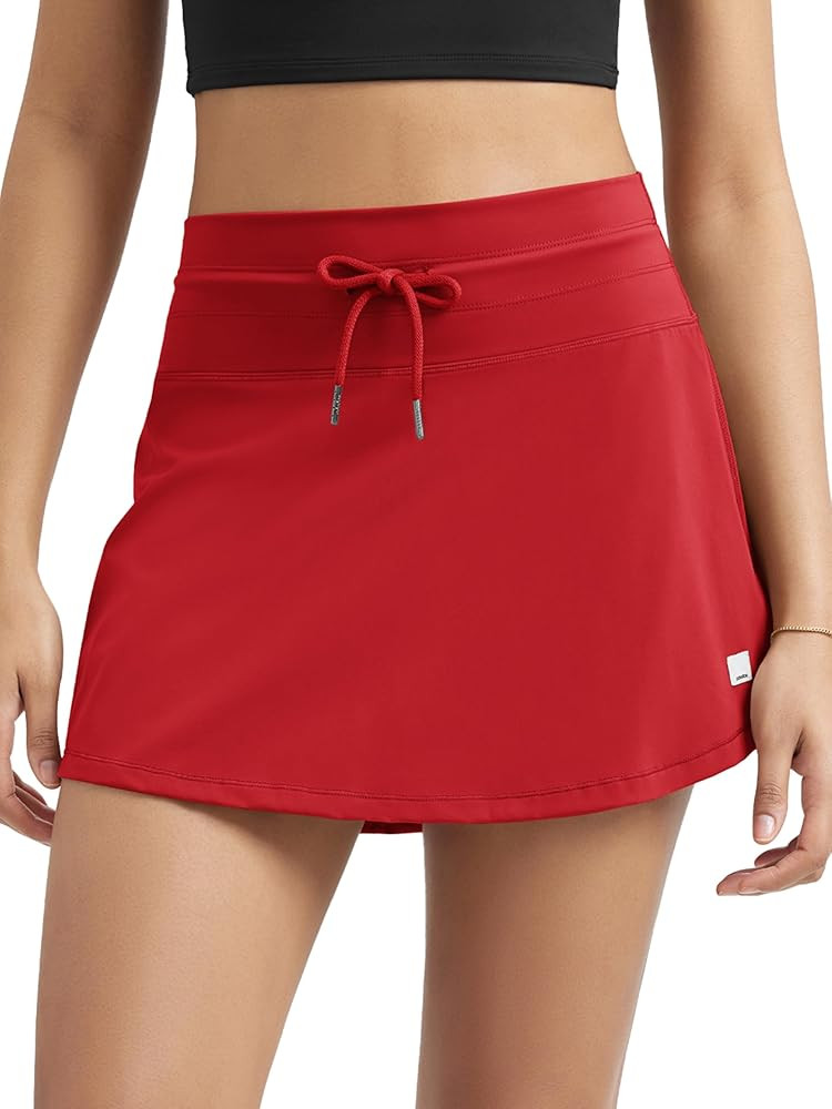 ODODOS Women's Drawstring Tie Daily Skirts Built-in Shorts Athletic Golf Tennis Skorts with Ball ... | Amazon (US)