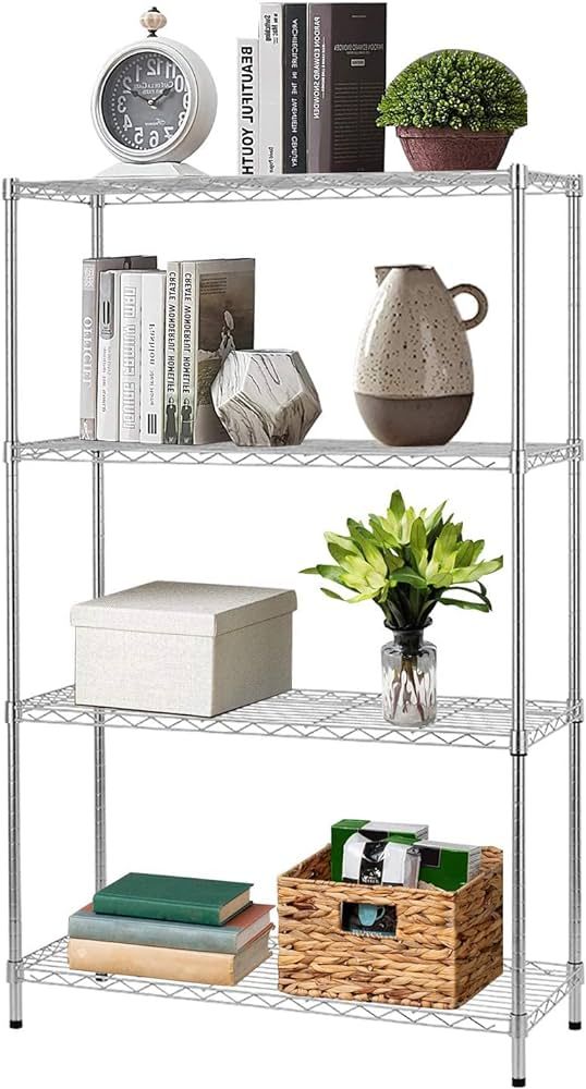 14" D×36" W×54" H Commercial Wire Shelving Unit Metal Shelf with 4 Tier Adjustable Layer Rack S... | Amazon (US)