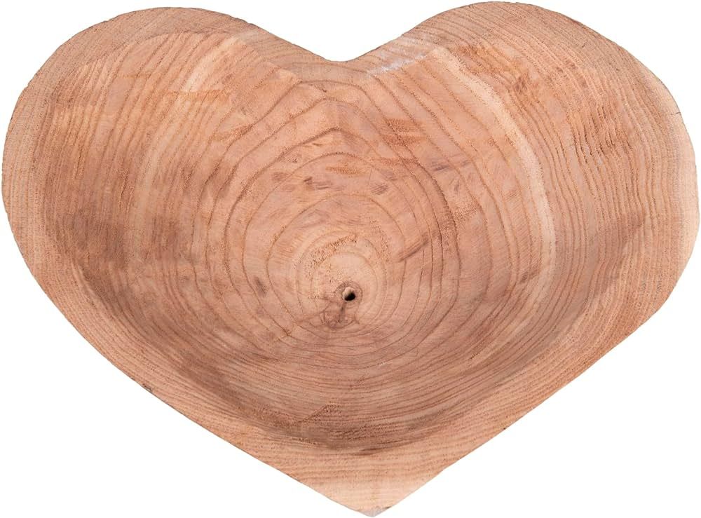 Creative Co-Op Decorative Wood Heart Shaped Bowl, Small, Gold | Amazon (US)