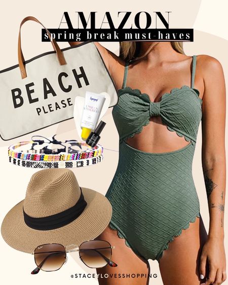 Spring break must haves! Amazon one piece swimsuits, beach hat, sun hat, beach bag

#LTKtravel #LTKswim #LTKFind