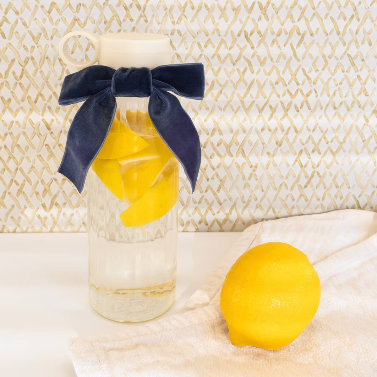 MFR Studio Glass Water Bottle with Bow Clear 20 fl oz | Target