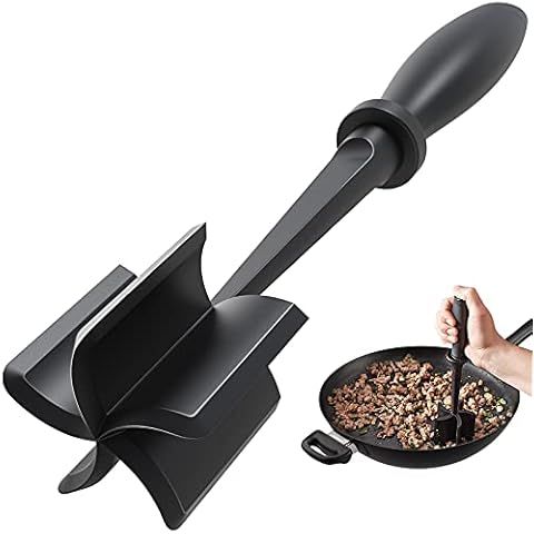 Meat Chopper, 5 Curve Blades Ground Beef Masher, Heat Resistant Meat Masher Tool for Hamburger Me... | Amazon (US)