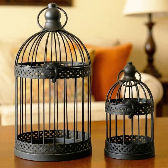 VELA LANTERNS Bird Cage Decor Candle Holder Lantern Decorative Table Centerpiece Halloween Decora... | Walmart (US)