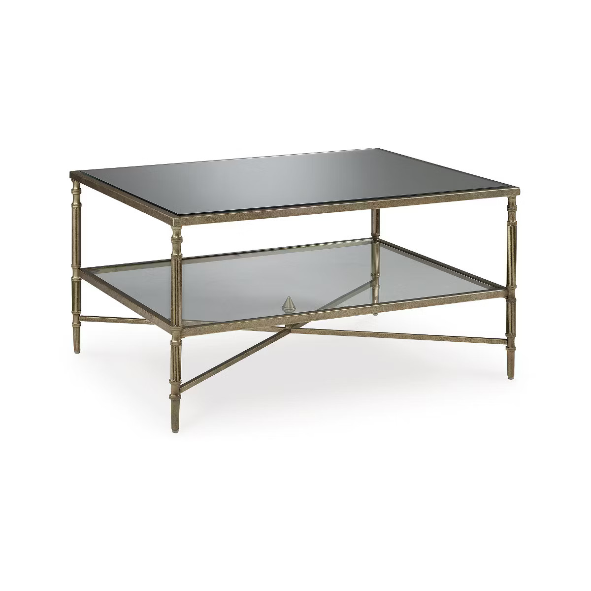 Signature Design by Ashley Cloverty Glass Top Coffee Table, Aged Gold | Target