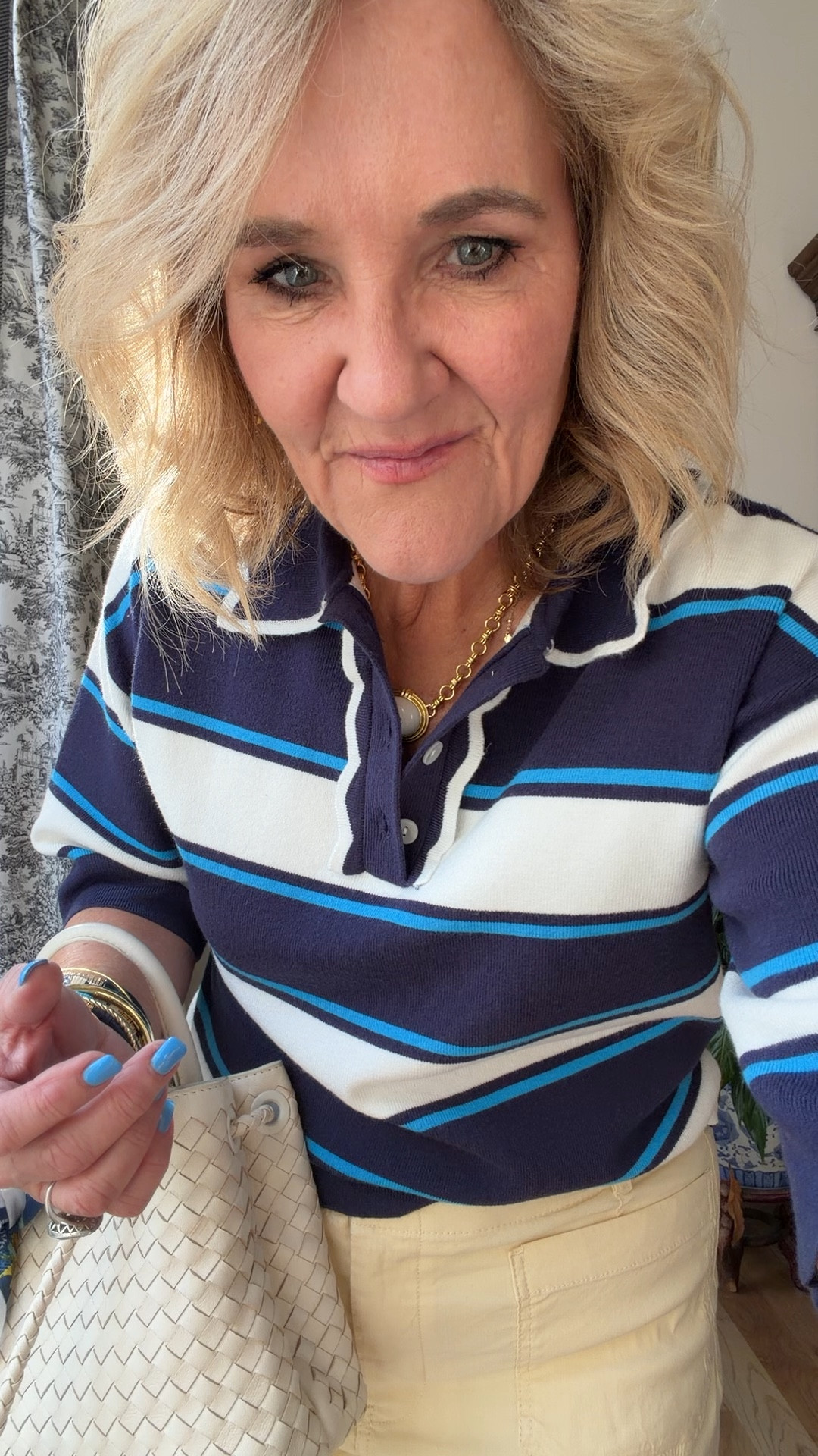 Sweater size medium 
Colette pants size 29 petite 
Spring outfit Anthropologie sweater striped sweater 
20% off my bracelets code NANETTE20

#LTKPetite #LTKSeasonal #LTKOver40