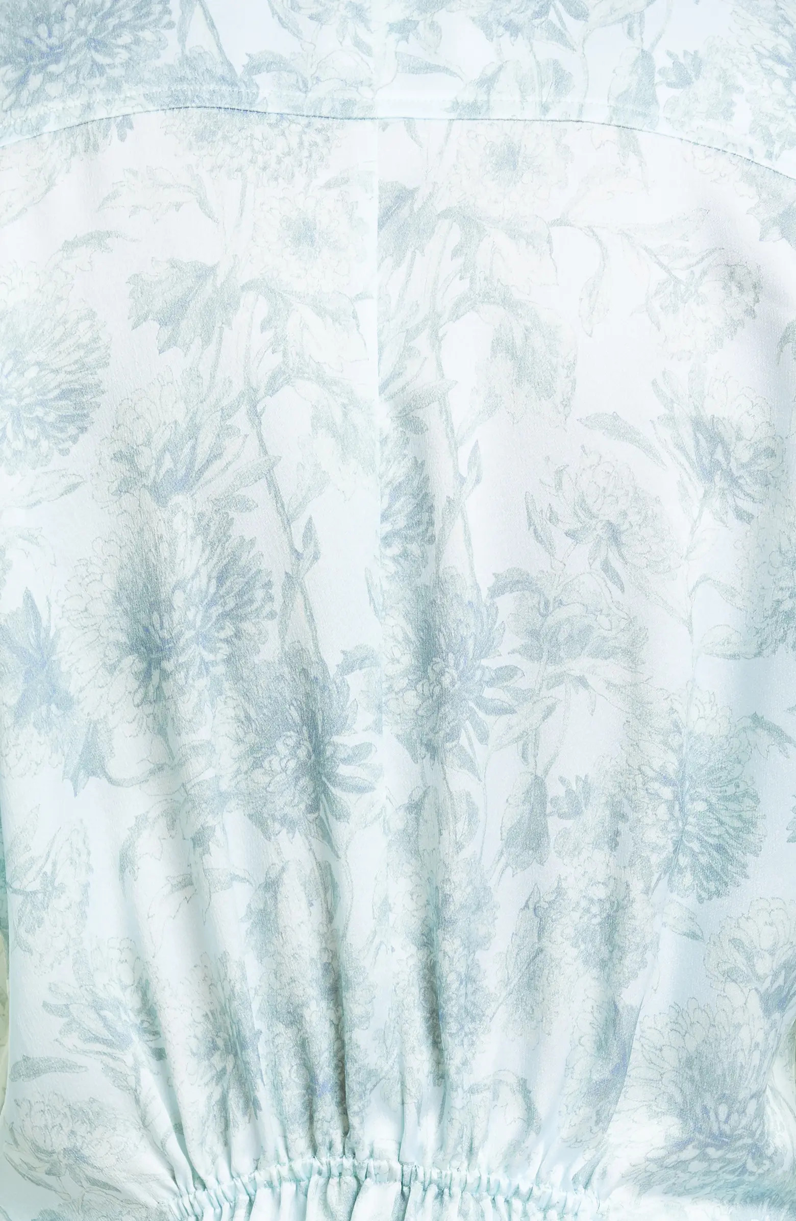 Dahlia Print Sculpted Silk Button-Up Shirt | Nordstrom