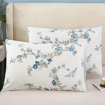 YOU SA Flowers and Birds Print Pillow Covers Bed Pillowcases Envelope Closure End Pillow Encaseme... | Amazon (US)