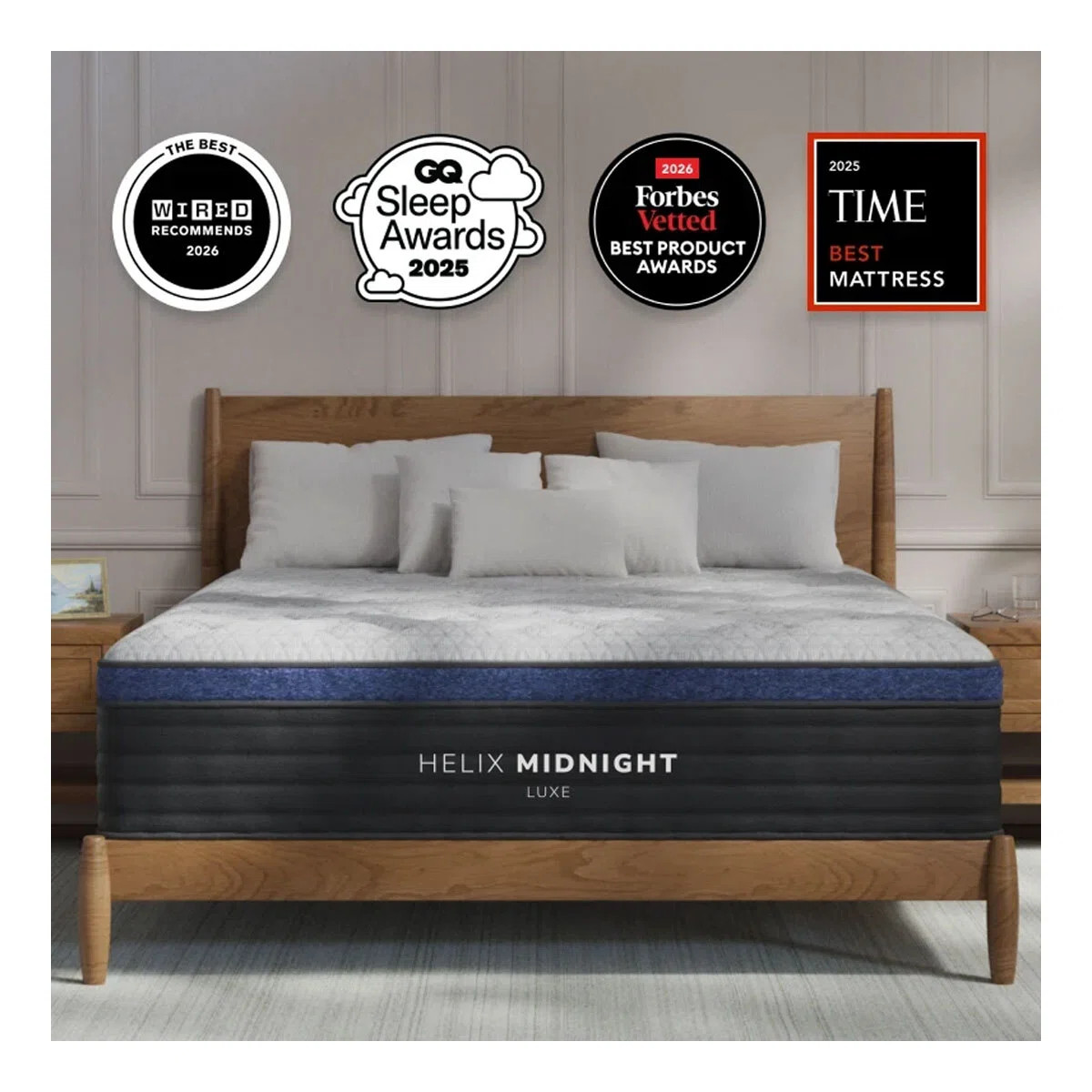 Helix Midnight Luxe 13" Medium Hybrid Mattress | Wayfair North America