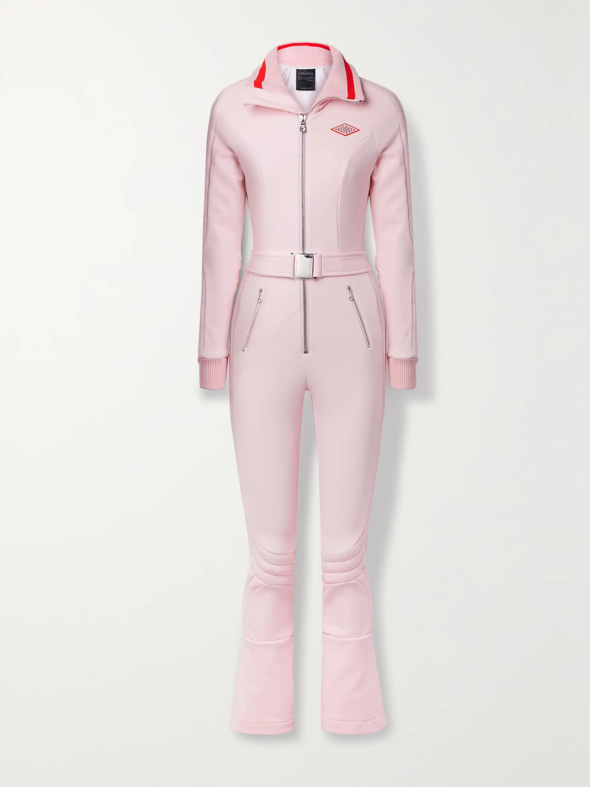 The Modena belted quilted striped ski suit | NET-A-PORTER (US)