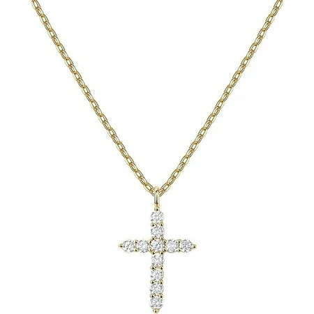 PAVOI 14K Yellow Gold Plated Cross Necklace for Women | Cross Pendant | Gold Necklaces for Women | Walmart (US)