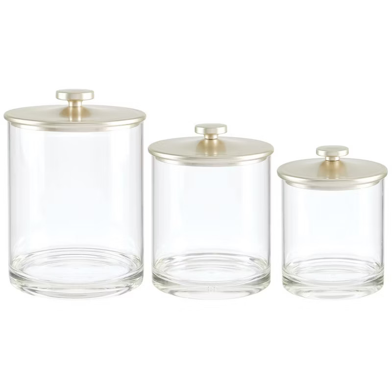 mDesign Storage Apothecary Canister for Bathroom, 3 Pack | Target