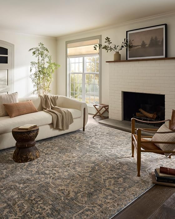 Loloi Magnolia Home Junie Blue/Natural 5'-3" x 7'-6" Area Rug | Amazon (US)
