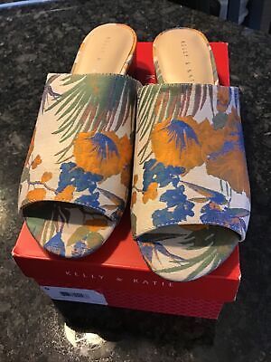 Katie and Kelly Amour Floral Fabric   Sandals 9 Mules  Orange NWT & Box  | eBay | eBay US