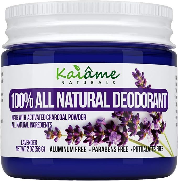 Kaiame Naturals Natural Deodorant (Lavendar) with Activated Charcoal Powder, All Natural and Orga... | Amazon (US)