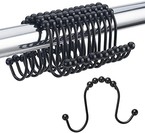 Amazer Shower Curtain Hooks Rings Double Shower Curtain Rings Stainless Steel Rust-Resistant Doub... | Amazon (US)