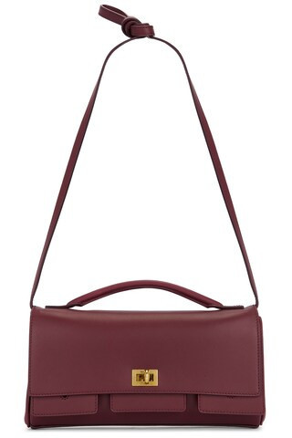 Balenciaga Bel Air Strap Clutch Bag in Burgundy | FWRD 
