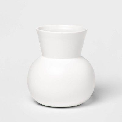 7.8" x 7.1" Matte Ceramic Round Vase White - Project 62™ | Target