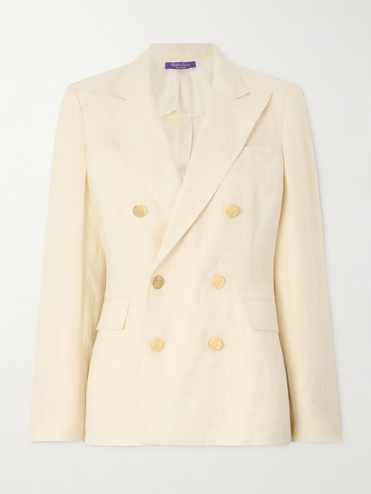 Ralph Lauren Collection - Camden Double-breasted Linen Blazer - Cream | NET-A-PORTER (US)