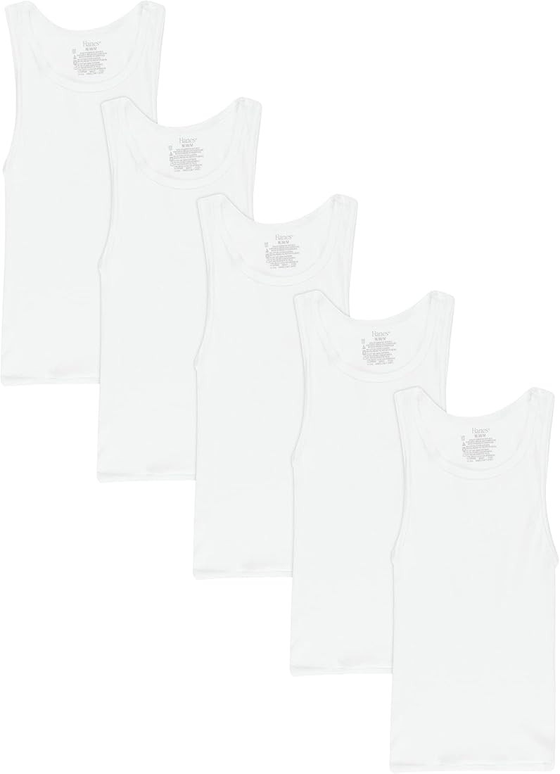 Hanes Boys' Tank Undershirt, EcoSmart Cotton Shirt, Multiple Packs Available | Amazon (US)