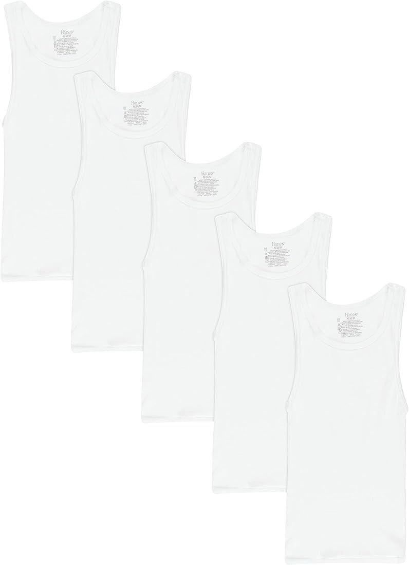 Hanes Boys' Tank Undershirt, EcoSmart Cotton Shirt, Multiple Packs Available | Amazon (US)