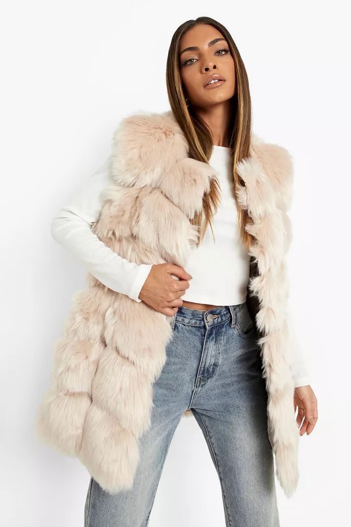 Luxe Paneled Faux Fur Vest | boohoo (US & Canada)