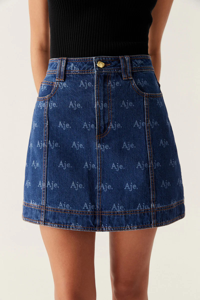 Ratio Logo Denim Mini Skirt | aje. (Australia)