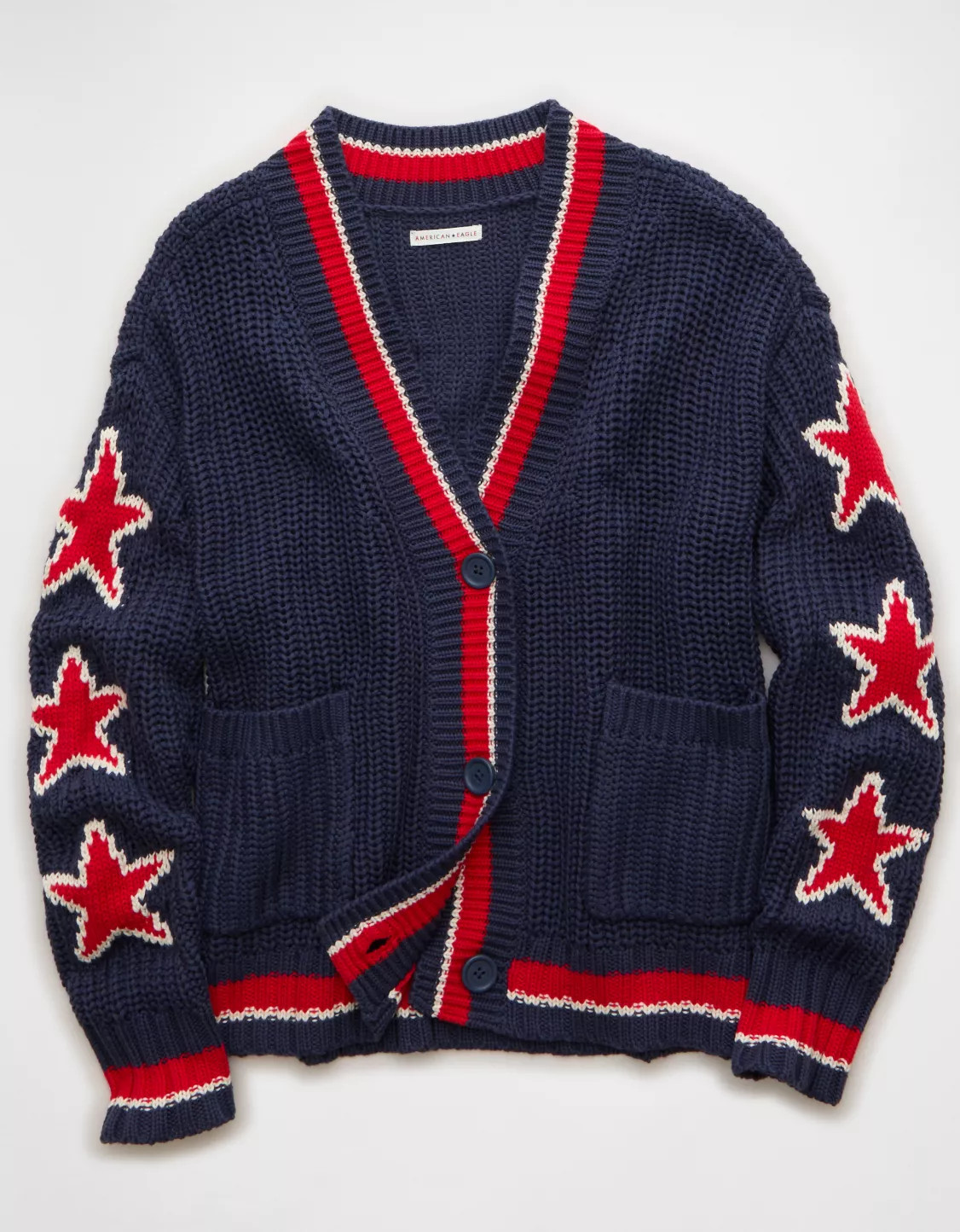 AE Oversized Star Graphic Cardigan Sweater | American Eagle Outfitters (US & CA)