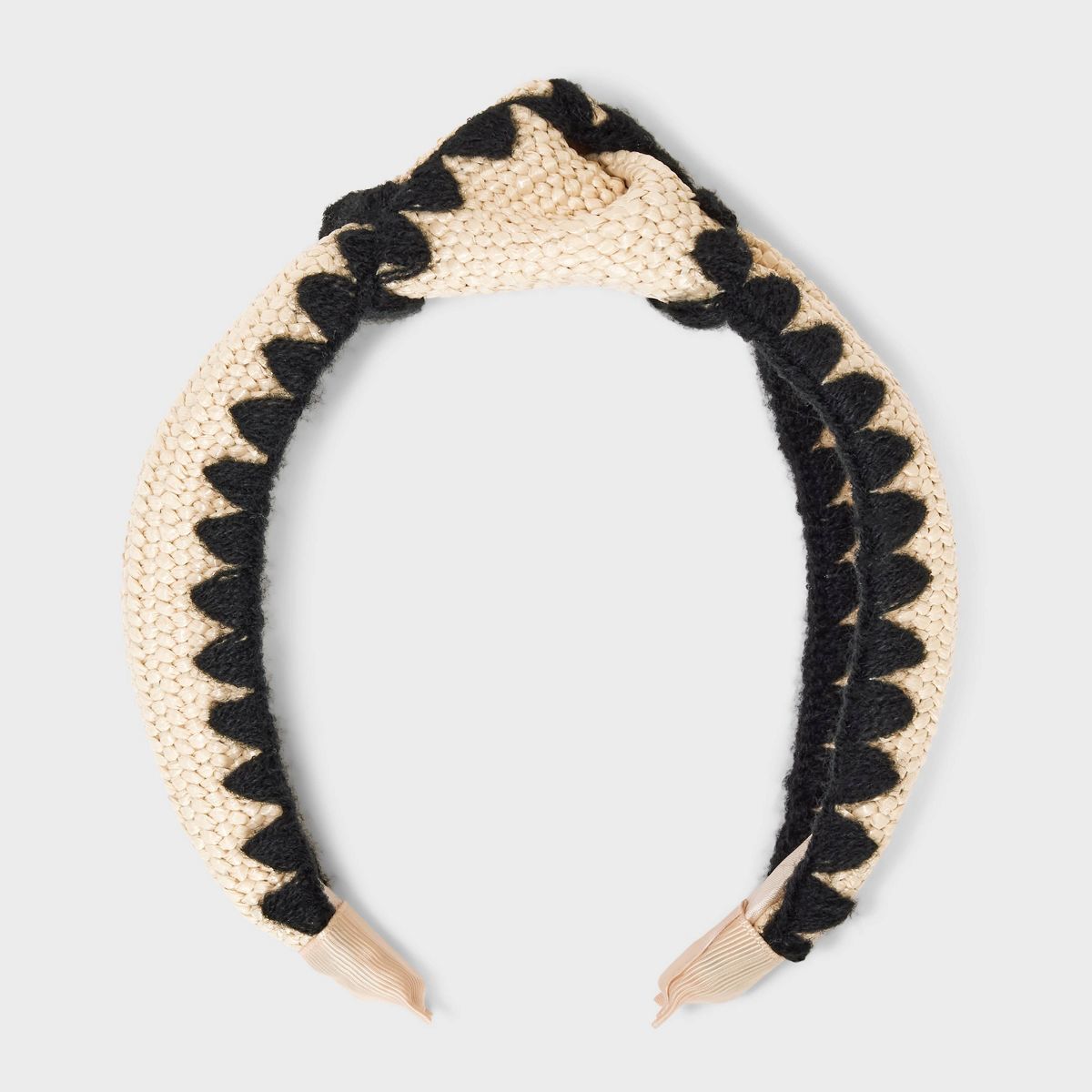 Top Knot Raffia Natural with Black Edging Headband - Universal Thread™ Tan | Target