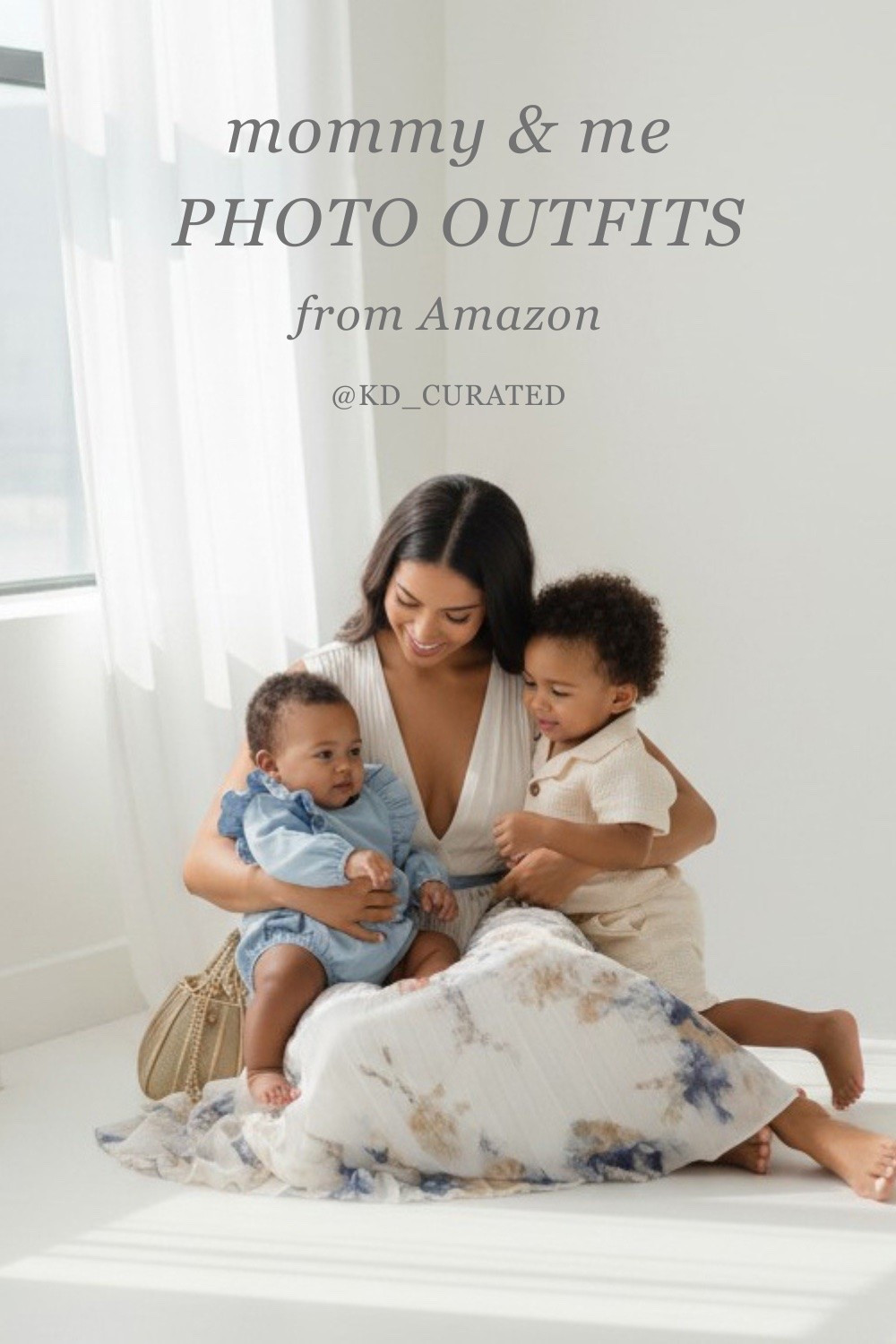 Amazon surprisingly delivered on this whole look. Floral watercolor skirt for mom, cream linen set for the toddler, soft blue romper for baby. Neutral and coordinated without anyone looking like they got dressed by the same catalog. I put together a full mommy and me outfit list on my storefront if you want to shop the pieces or find something close.

#LTKmomlife #LTKKids
