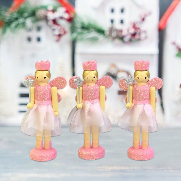 Christmas Nutcracker Ornaments 3Pcs 5 inch for House Table Children Pink | Walmart (US)