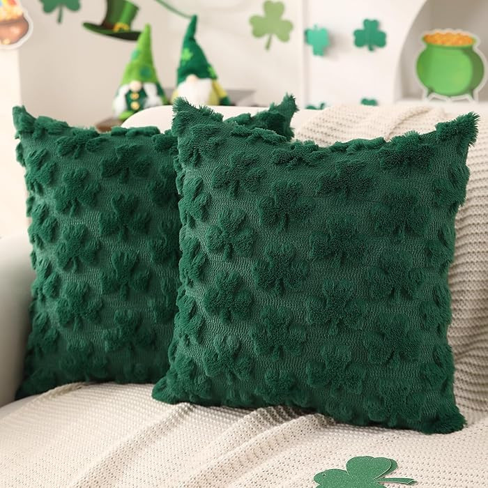 DFXSZ St Patricks Day Pillow Covers 18x18 inch Set of 2 St Patricks Day Decorations Green Shamroc... | Amazon (US)