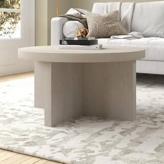 Meyer&Cross Elna 33 in. Alder White Round MDF Top Coffee Table CT2053 - The Home Depot | The Home Depot