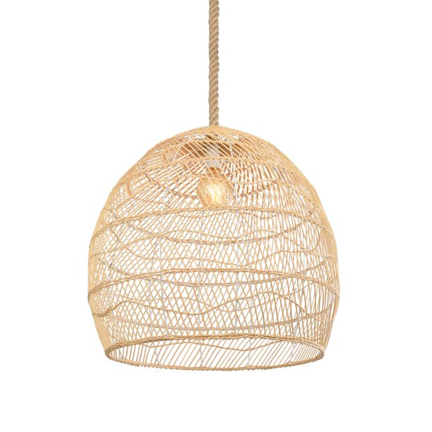 FAFIAR 50x45cm Rattan Ceiling Fixtures Woven Chandelier Natural Single Light - Walmart.com | Walmart (US)